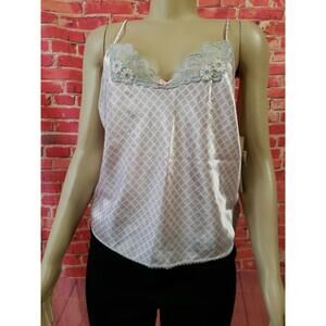 Escapades Women's Polyester Camisole Pink & Gray lace Size Medium NWT! #C7